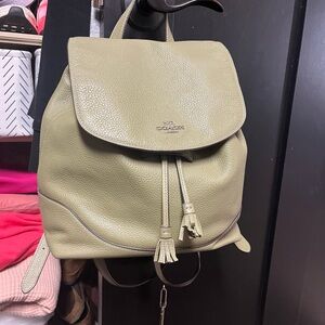 Coach Green Leather Backpack